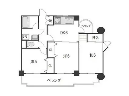 ハーモニアス元八事(3DK/8階)の間取り写真
