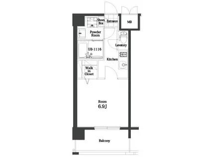 エンクレスト天神MODE(1K/4階)の間取り写真