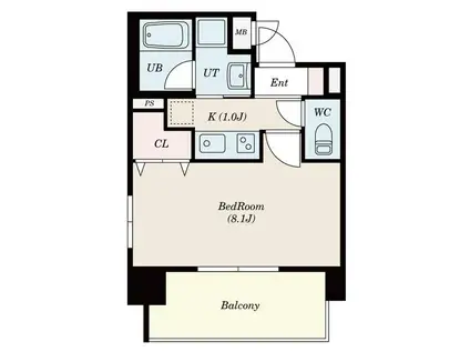 レーベスト志賀本通(1K/3階)の間取り写真