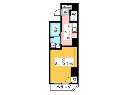 パラータ初台(1K/6階)の間取り写真