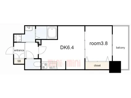 プレサンス神戸水木通ルミエス(1DK/10階)の間取り写真