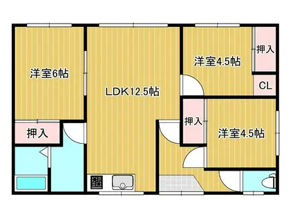 末広町169ー58貸室(3LDK/2階)の間取り写真