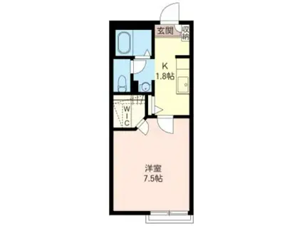 メゾンラフィーネIII(1K/1階)の間取り写真