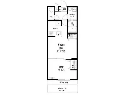 リブリHANA2012(1LDK/1階)の間取り写真