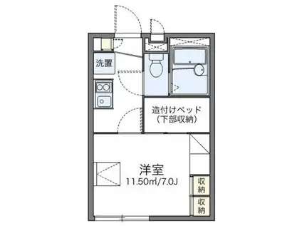 レオパレスブルーム(1K/2階)の間取り写真