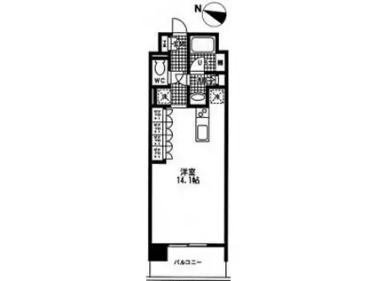 コンフォリア西麻布(ワンルーム/4階)の間取り写真