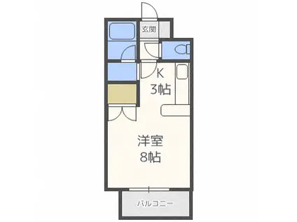 セゾンラメール(1K/3階)の間取り写真