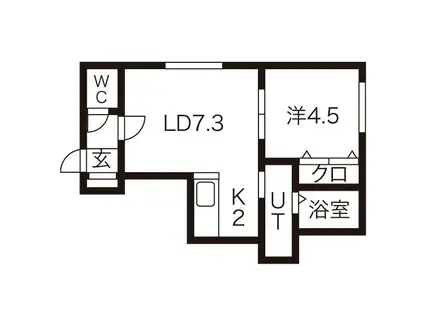 プリメリアN12(1LDK/2階)の間取り写真