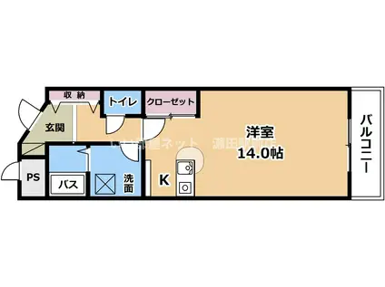 メゾンロワイヤル松田(ワンルーム/1階)の間取り写真