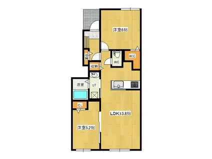 メゾン東陽II(2LDK/1階)の間取り写真