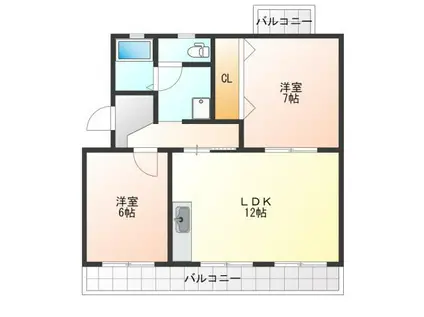 SUPERIORII(2LDK/3階)の間取り写真