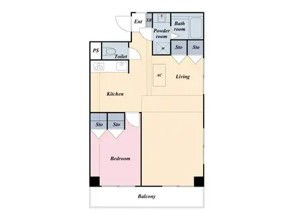 インナートリッププラザ神山町(1LDK/2階)の間取り写真