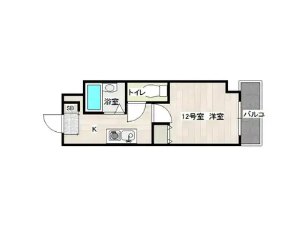 モアフィールド箱崎II(1K/9階)の間取り写真