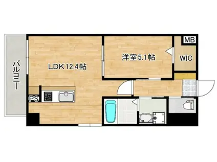 BOARDWALK府中(1LDK/2階)の間取り写真