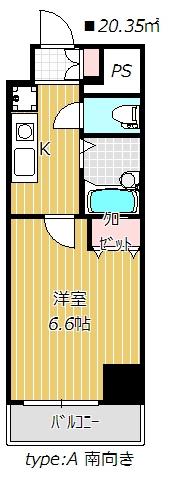 S-FORT船橋ROOTS(1K/3階)の間取り写真