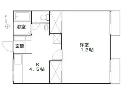 フラワーハイム(1K/1階)の間取り写真