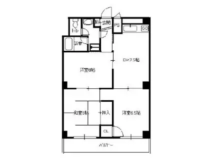 レジデンス・ハイビレッジ(2LDK/2階)の間取り写真