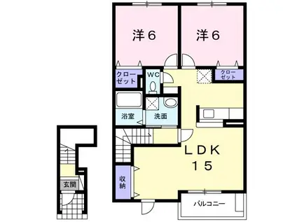 メルツ ガルテン(2LDK/2階)の間取り写真