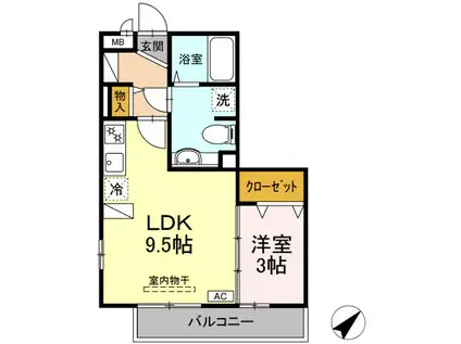 GRAND・MER(1LDK/3階)の間取り写真