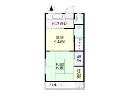 第2榎本荘(2K/2階)の間取り写真