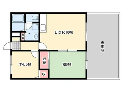 サンガーデン白浜(2LDK/1階)の間取り写真