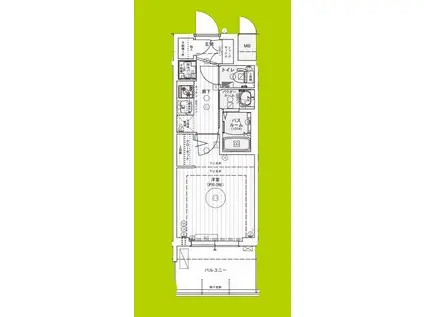 エステムコート難波ウエスト-SIDEIXレデント(1K/11階)の間取り写真