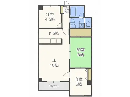 ディアプラザ宮の森(3LDK/2階)の間取り写真