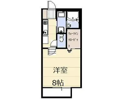 フローラ櫛引 A棟(1K/2階)の間取り写真