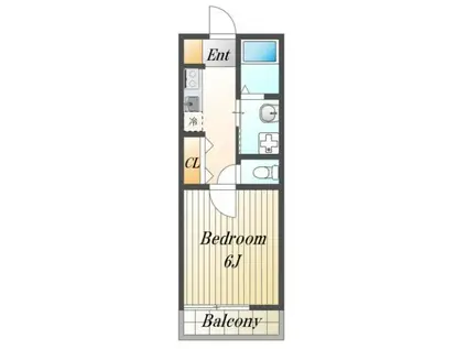 メゾンミユキII(1K/2階)の間取り写真