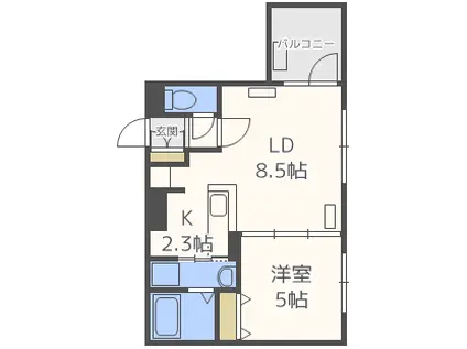 ソルシエール発寒(1LDK/4階)の間取り写真