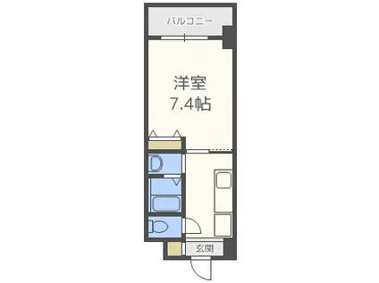 KDXレジデンス難波(1K/1階)の間取り写真