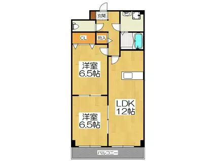 グレースコート洛(2LDK/5階)の間取り写真