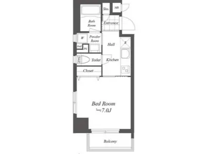 グランデュオ二子多摩川(1K/4階)の間取り写真