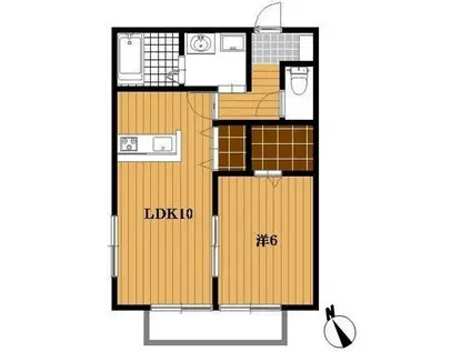 フォレストコート市川八番館(1LDK/2階)の間取り写真