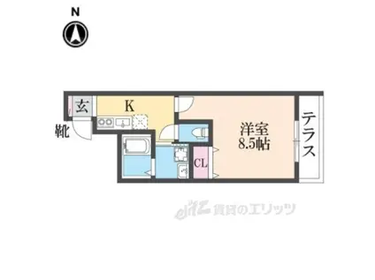 フジパレス弥刀駅北Ⅰ番館(1K/1階)の間取り写真