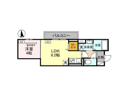 グラナーデ東新町(1LDK/3階)の間取り写真