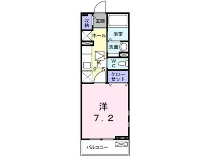 ブライトジュネス(1K/2階)の間取り写真