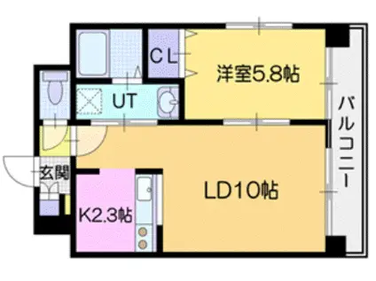 ヒルズガーデン新札幌(1LDK/10階)の間取り写真