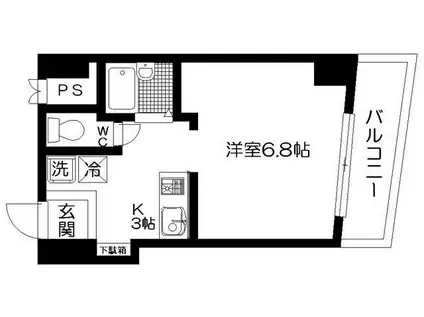 ラコルタ(ワンルーム/4階)の間取り写真