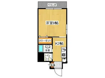 オーシャンパレスKADENA(1K/3階)の間取り写真