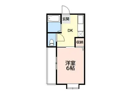 アパートメントノダメ(1DK/1階)の間取り写真