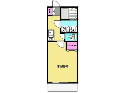 MOA2(1K/1階)の間取り写真