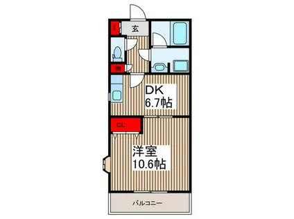 レキシントンマンション安行(1DK/3階)の間取り写真