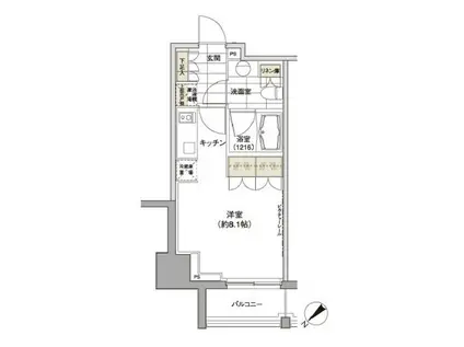 パークハビオ渋谷(ワンルーム/11階)の間取り写真