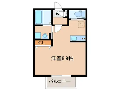 LUXES大和町(ワンルーム/3階)の間取り写真