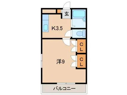 マザーテラス(1K/3階)の間取り写真