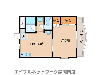 ルミエール90(1DK/2階)の間取り写真