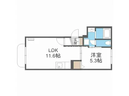 サウスウィング(1LDK/2階)の間取り写真