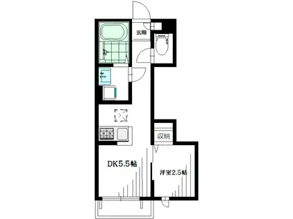 ハウス四季(1DK/1階)の間取り写真