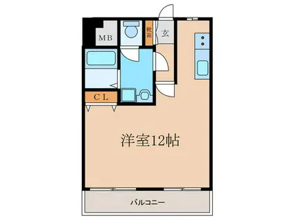 レスパスエルトン丹波口(ワンルーム/2階)の間取り写真